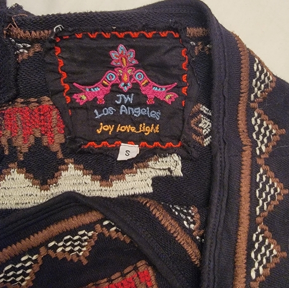 Johnny Was navy southwestern embroidered poncho S $285 - Picture 15 of 16
